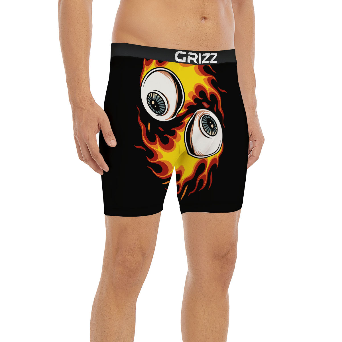 Flaming Eye Print Boxer Briefs-grizzshop