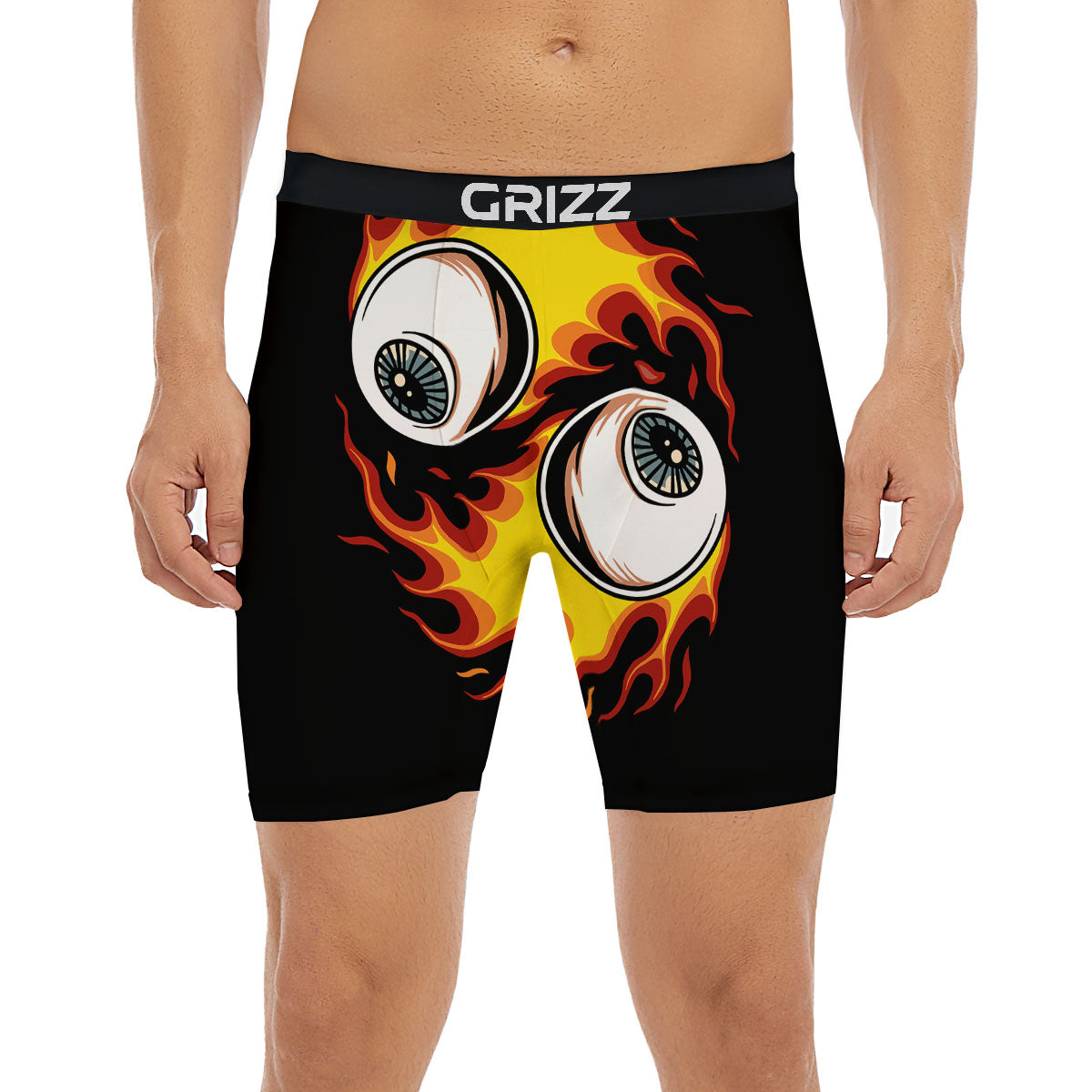 Flaming Eye Print Boxer Briefs-grizzshop
