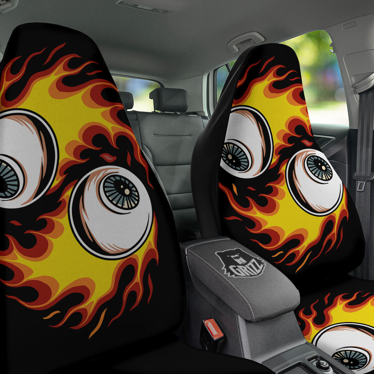 Flaming Eye Print Car Seat Covers-grizzshop