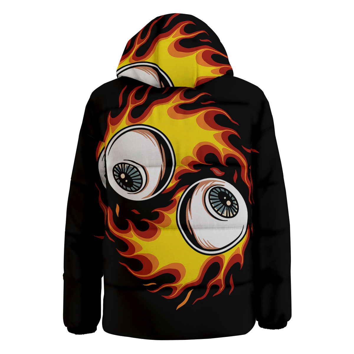 Flaming Eye Print Down Jacket-grizzshop