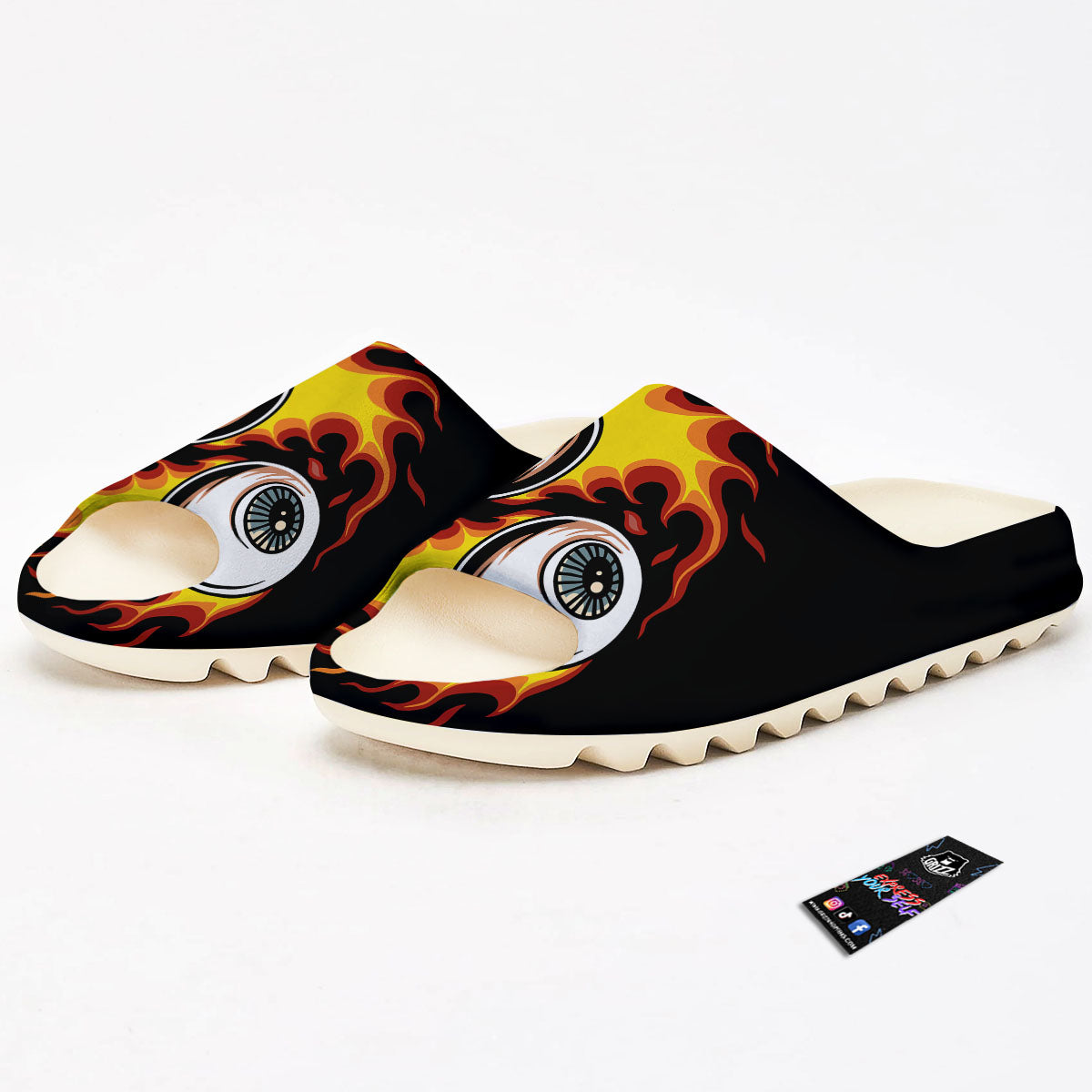 Flaming Eye Print Sandals-grizzshop
