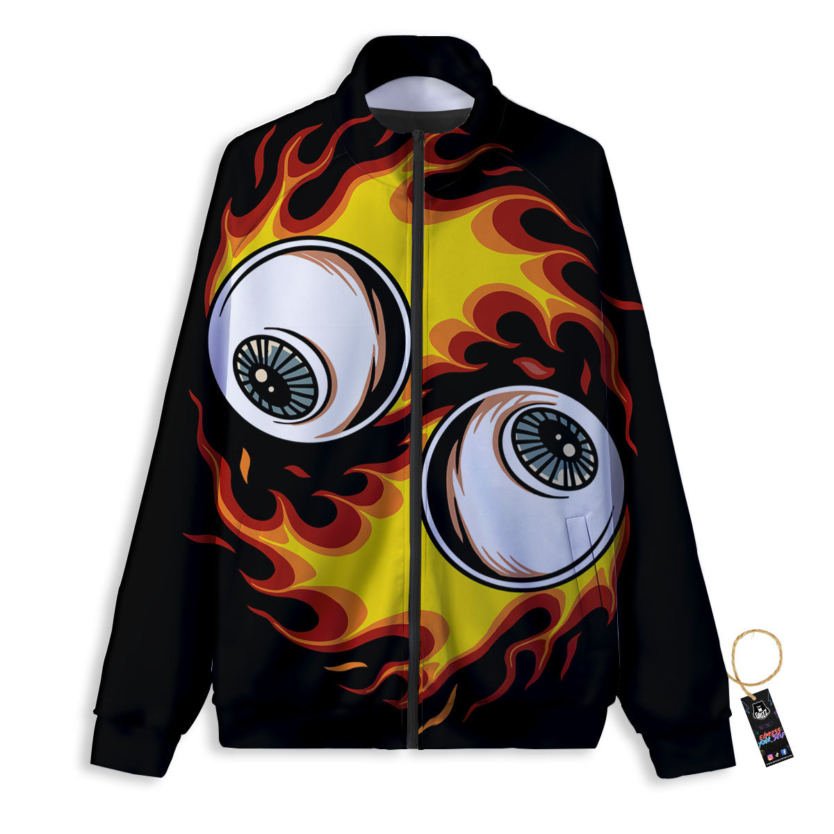 Flaming Eye Print Track Jacket-grizzshop