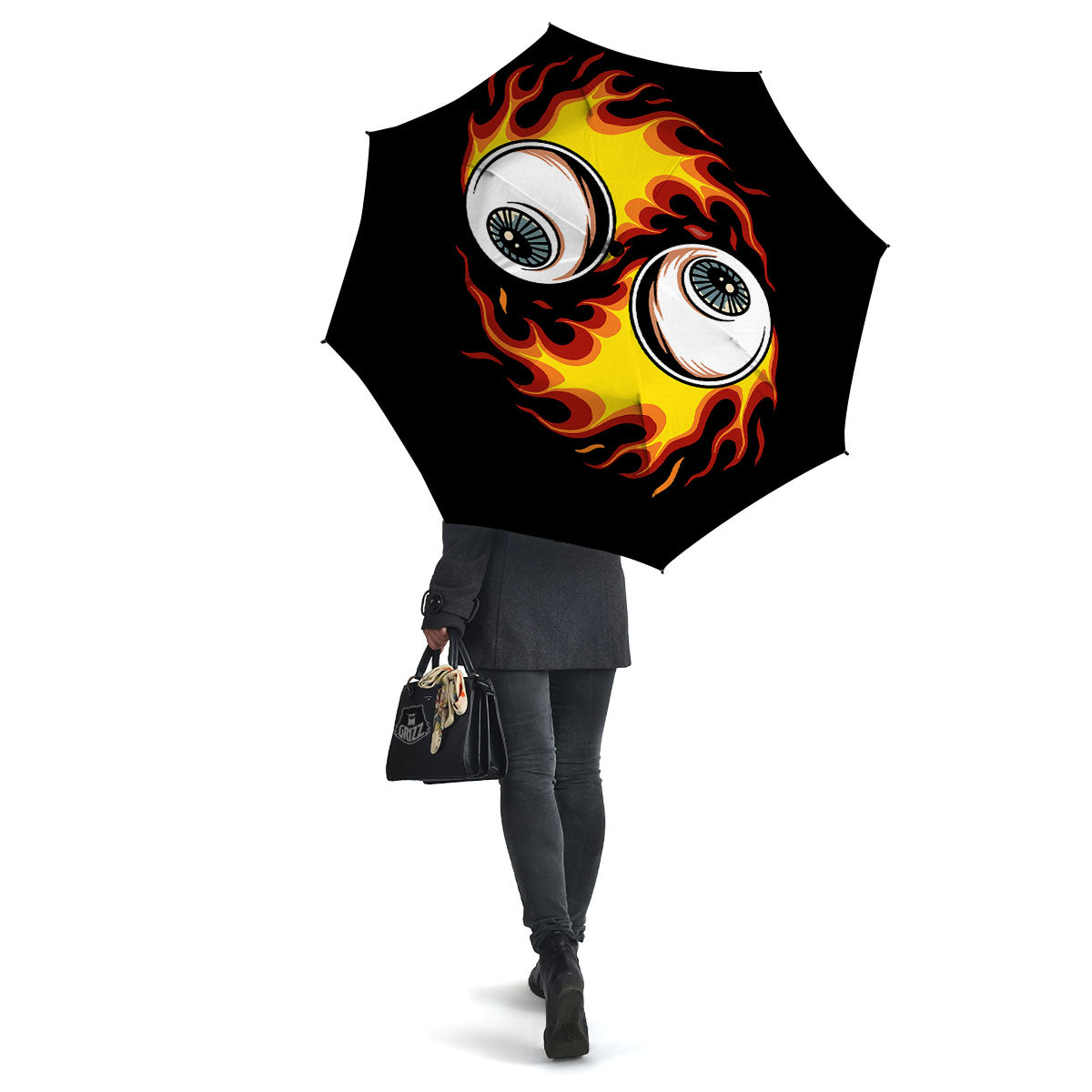 Flaming Eye Print Umbrella-grizzshop