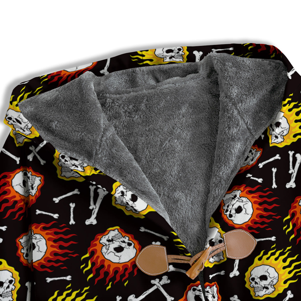 Flaming Skulls And Bone Print Pattern Men's Windbreaker Jacket-grizzshop
