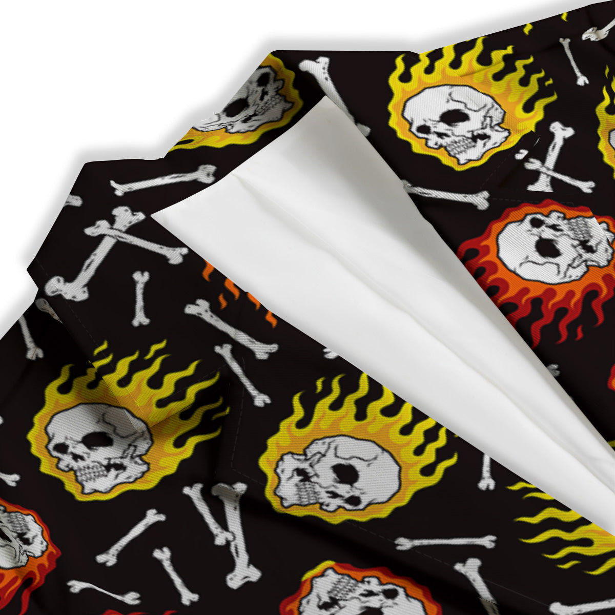Flaming Skulls And Bone Print Pattern Women's Blazer-grizzshop