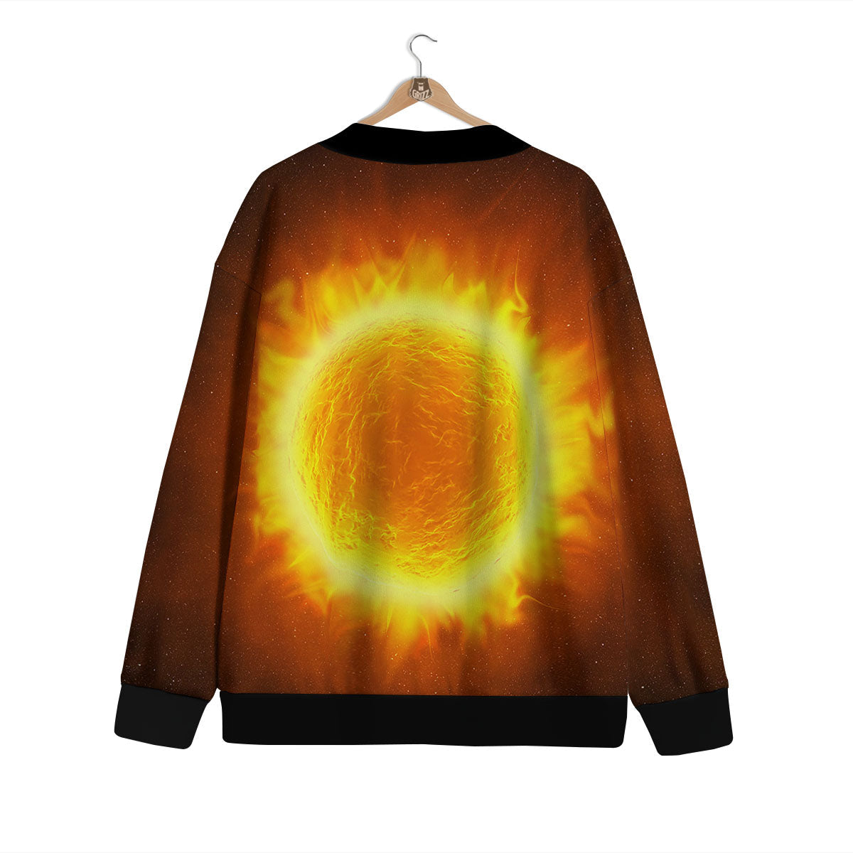 Flaming Sun Print Cardigan-grizzshop
