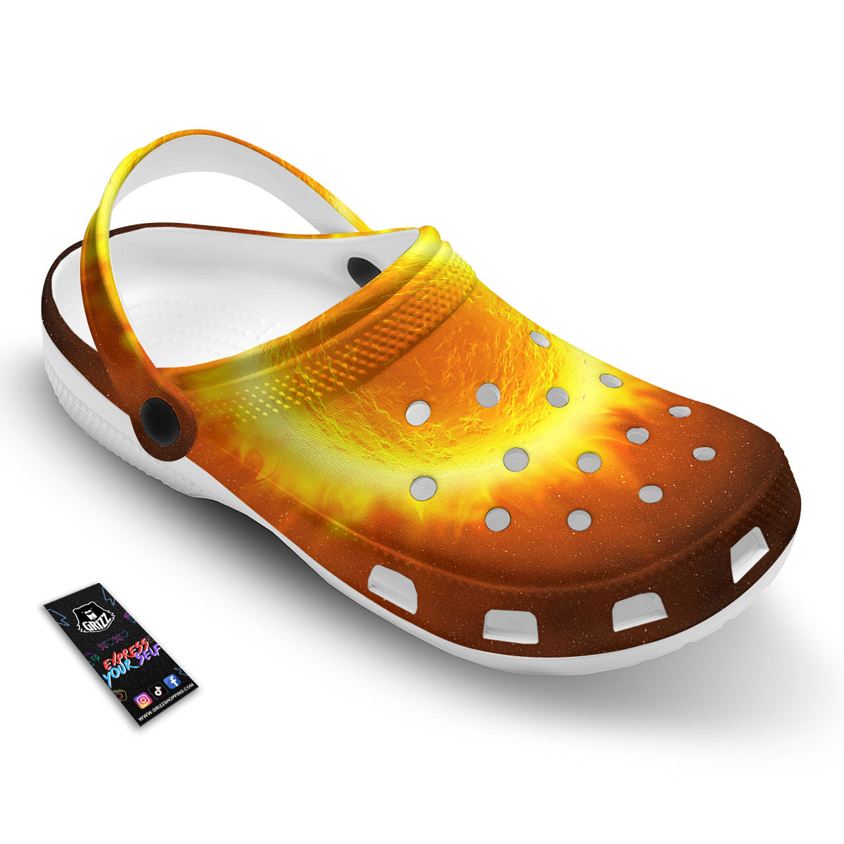 Flaming Sun Print Clog-grizzshop