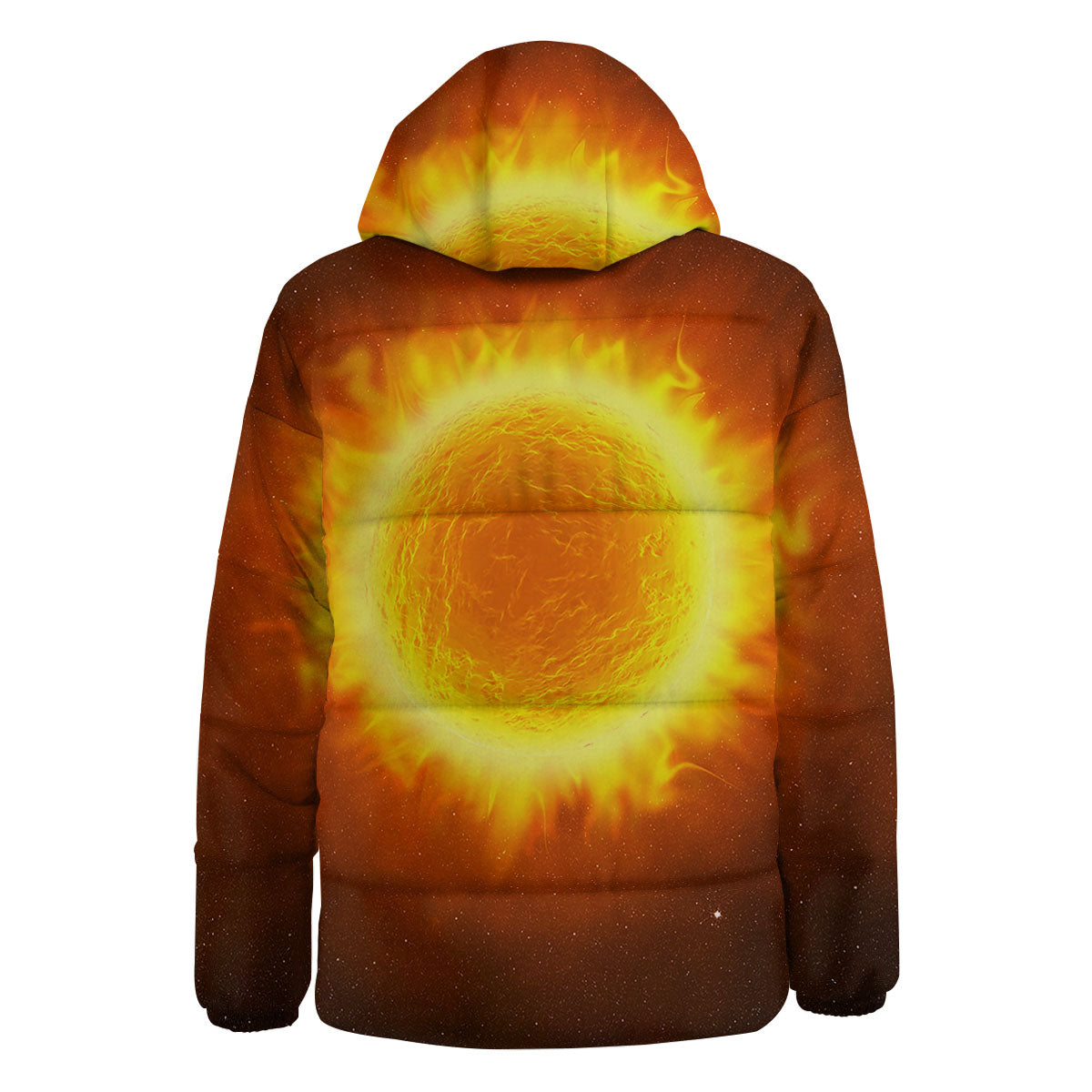 Flaming Sun Print Down Jacket-grizzshop