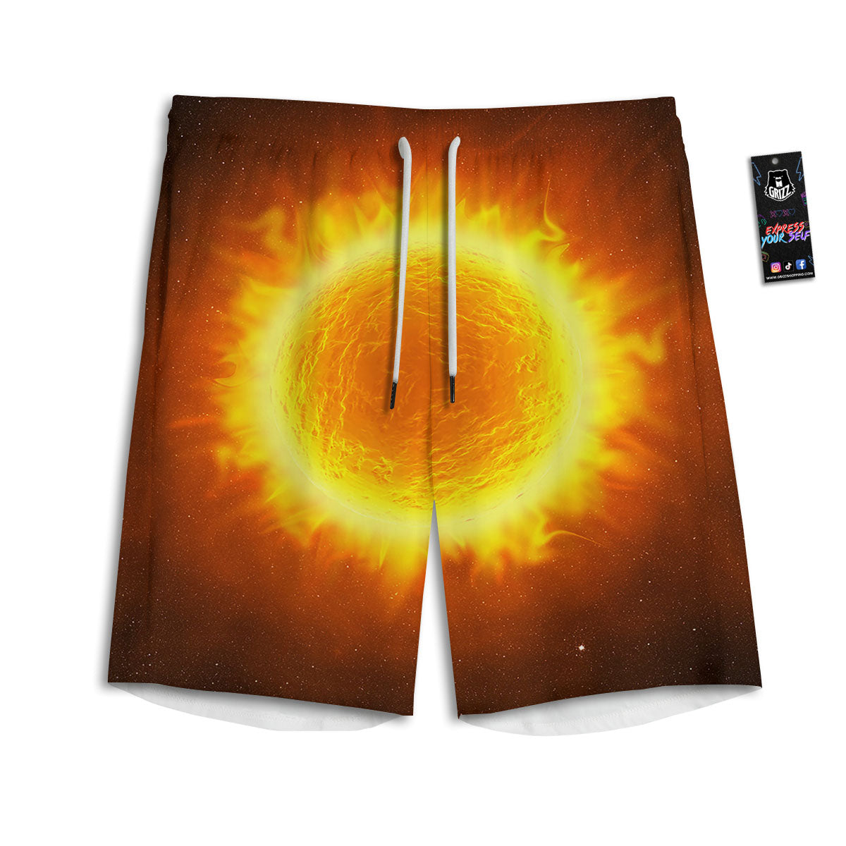 Flowers And Hemp Leaves Print Pattern Men's Athletic Shorts