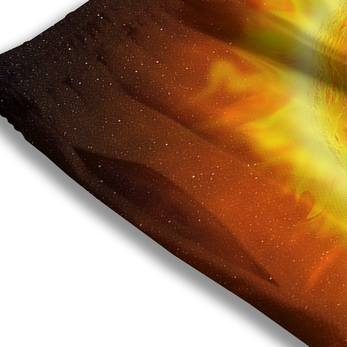 Flaming Sun Print Mesh Shorts