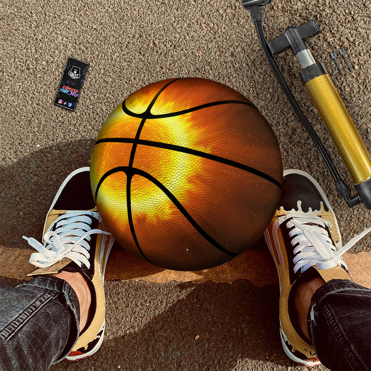 Flowers And Hemp Leaves Print Pattern Basketball