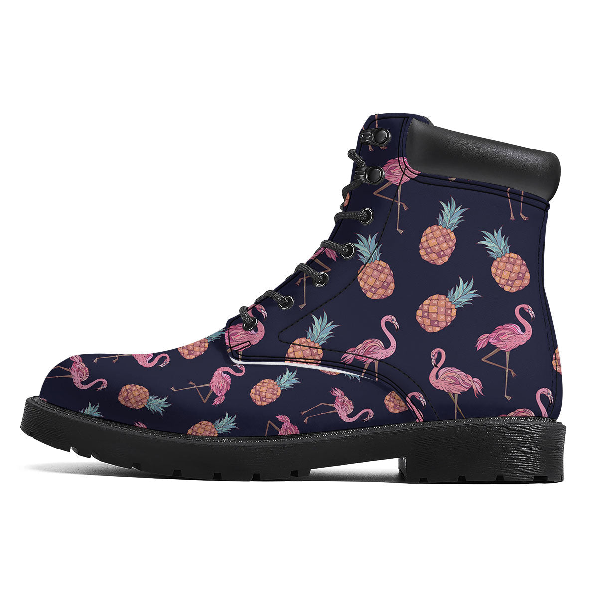 Flamingo And Pineapple Print Pattern Boots-grizzshop