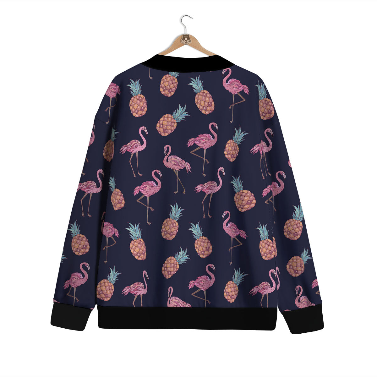 Flamingo And Pineapple Print Pattern Cardigan-grizzshop
