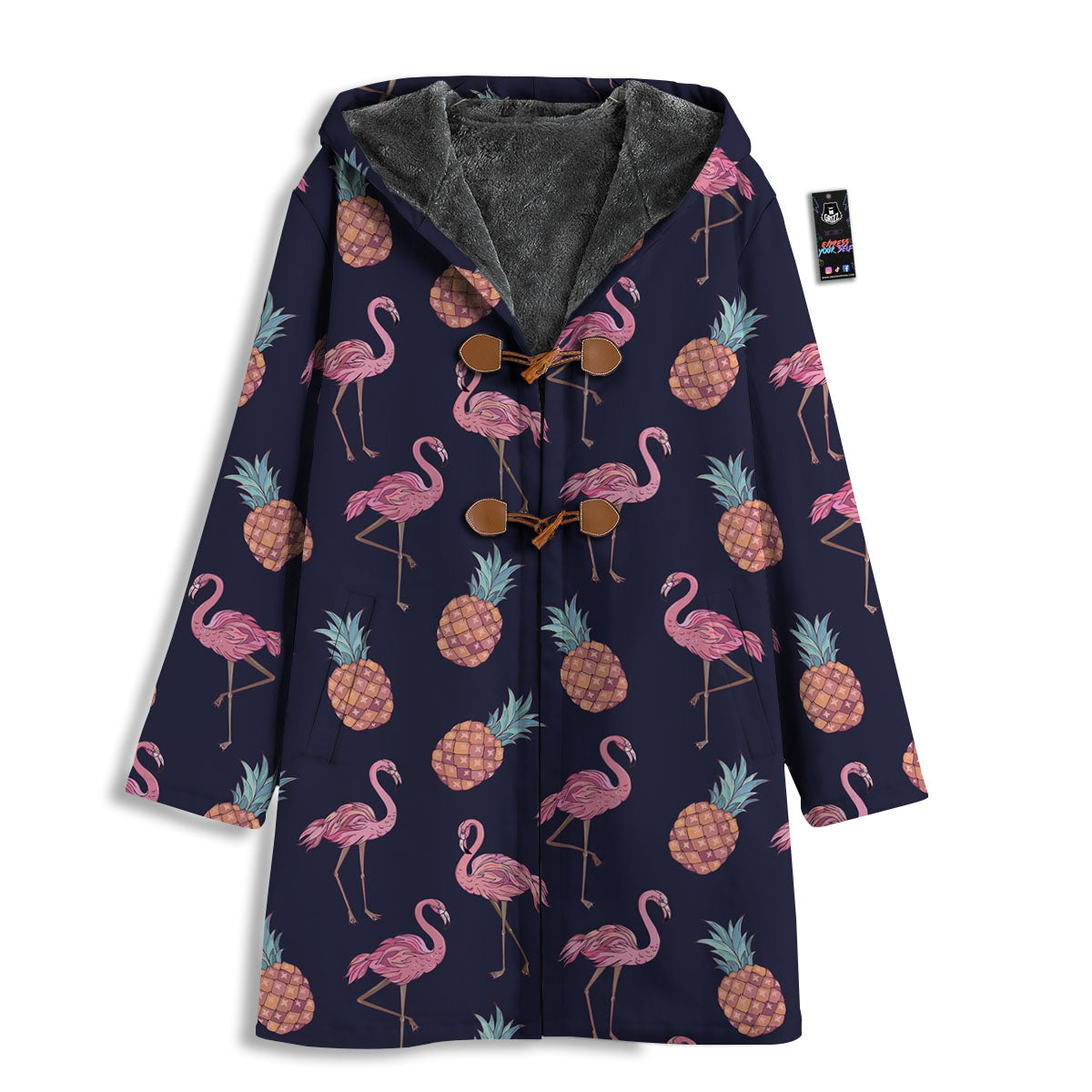 Flamingo And Pineapple Print Pattern Men's Windbreaker Jacket-grizzshop