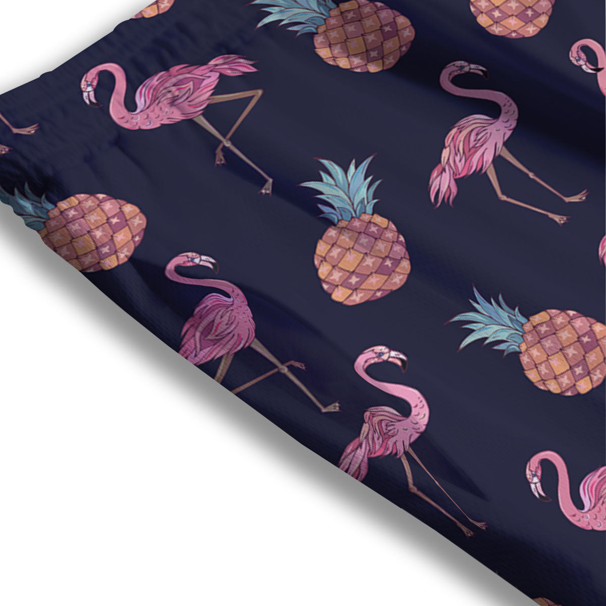 Flamingo And Pineapple Print Pattern Mesh Shorts