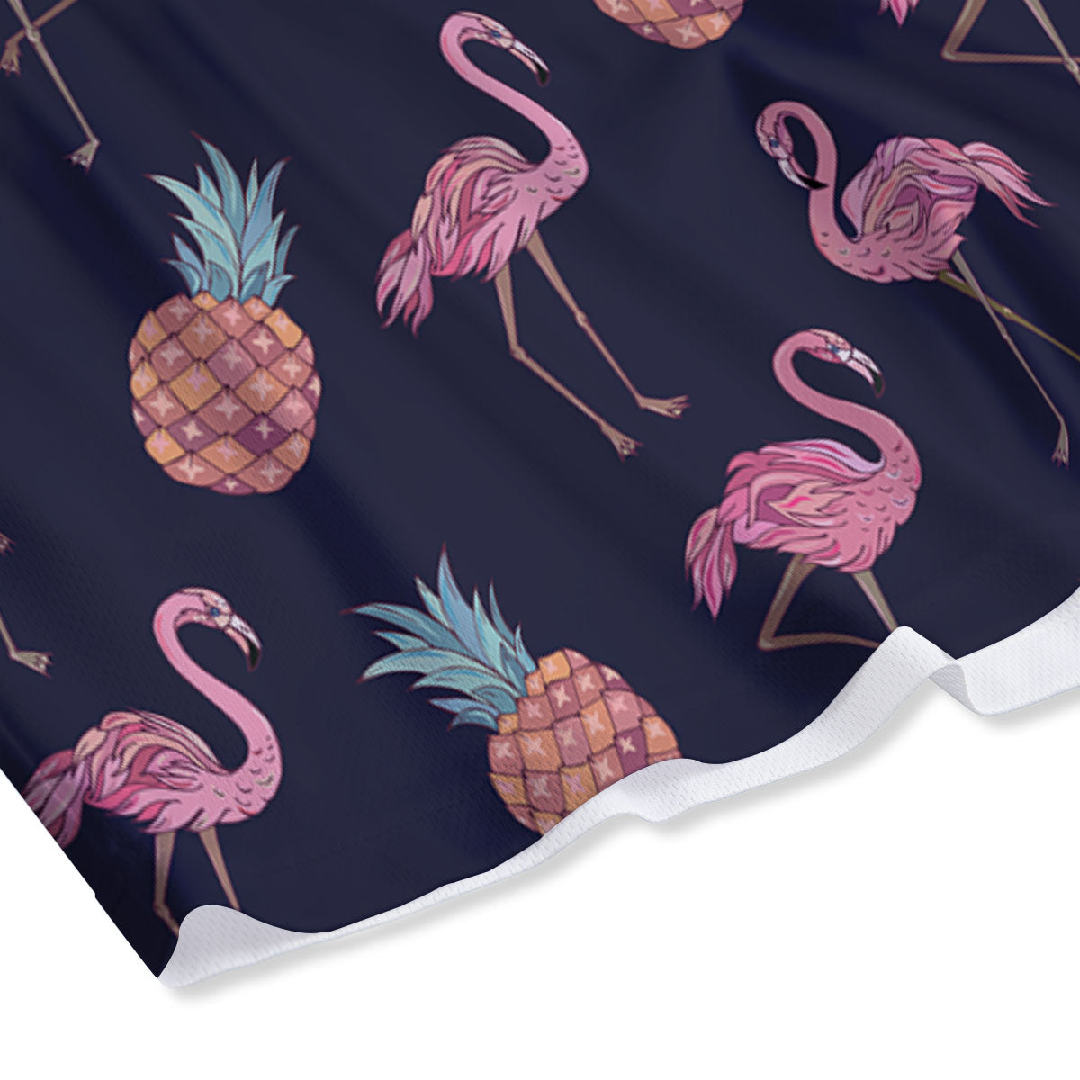 Flamingo And Pineapple Print Pattern Mesh Shorts