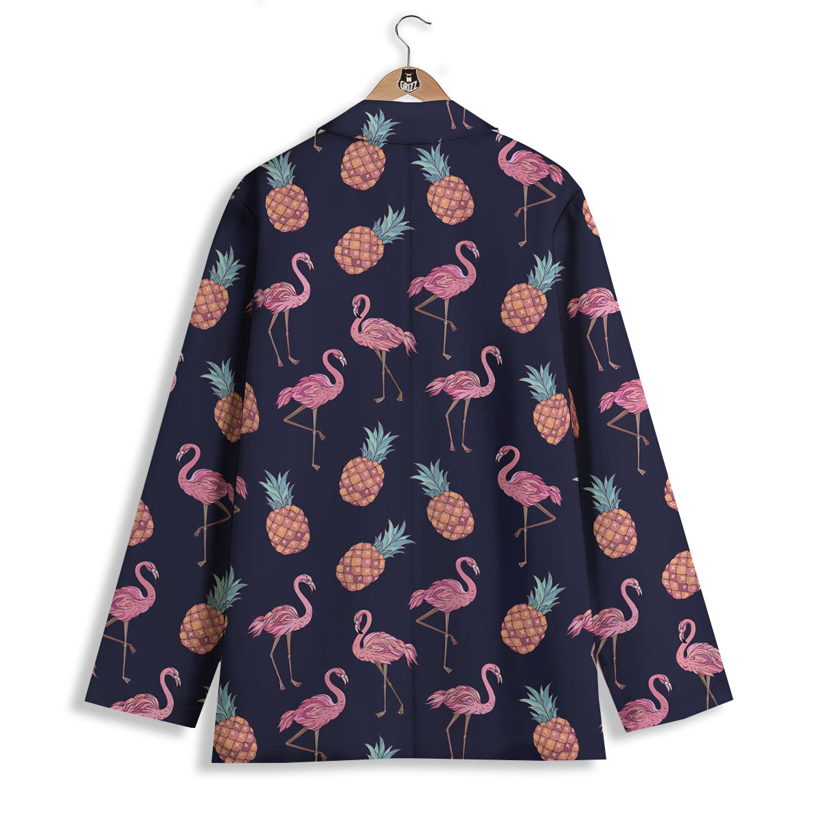 Flamingo And Pineapple Print Pattern Women's Blazer-grizzshop