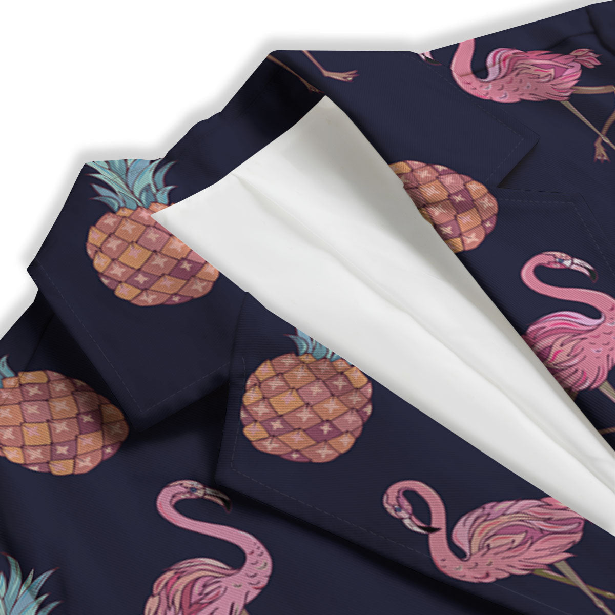 Flamingo And Pineapple Print Pattern Women's Blazer-grizzshop
