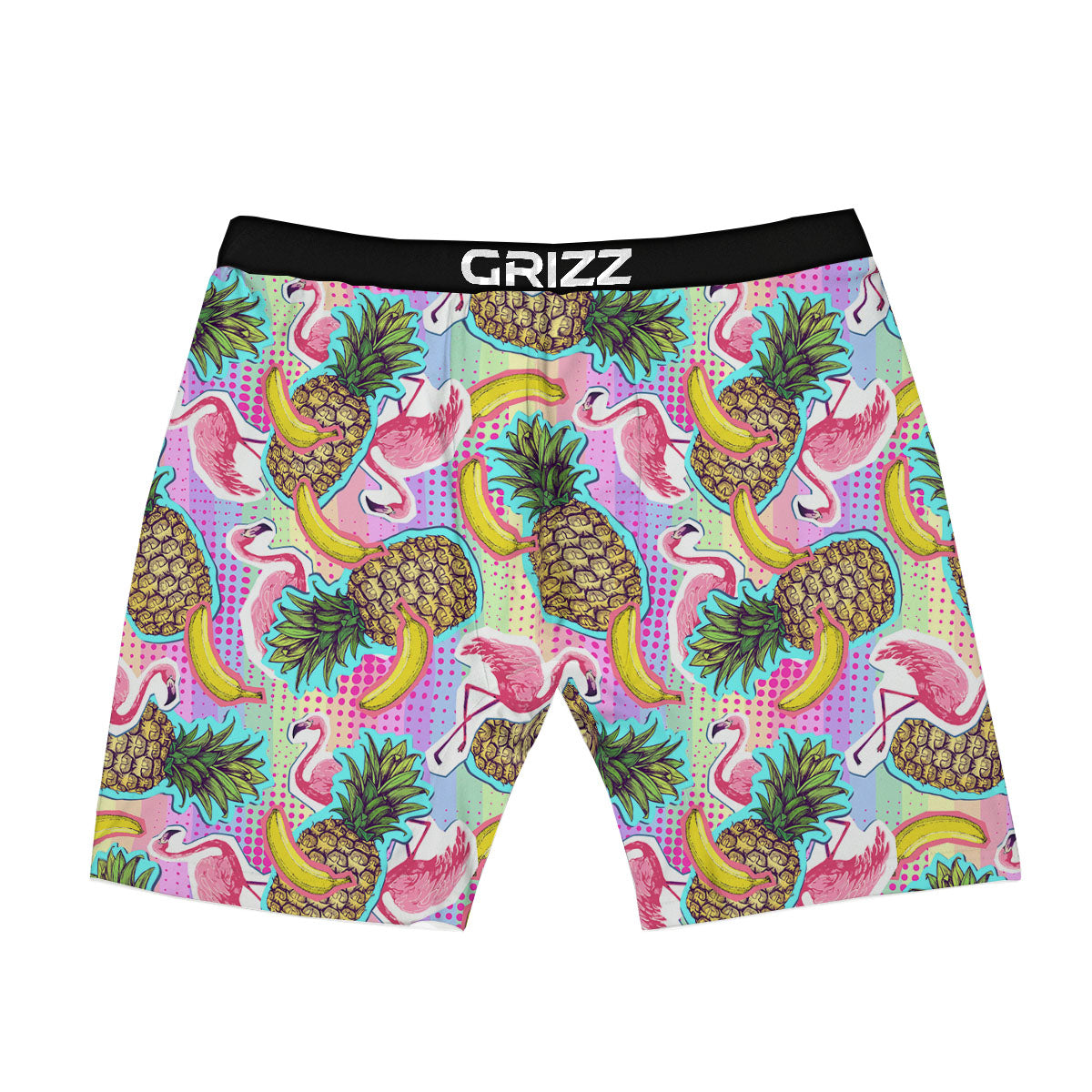 Flamingo And Pineapple Rainbow Print Pattern Boxer Briefs-grizzshop