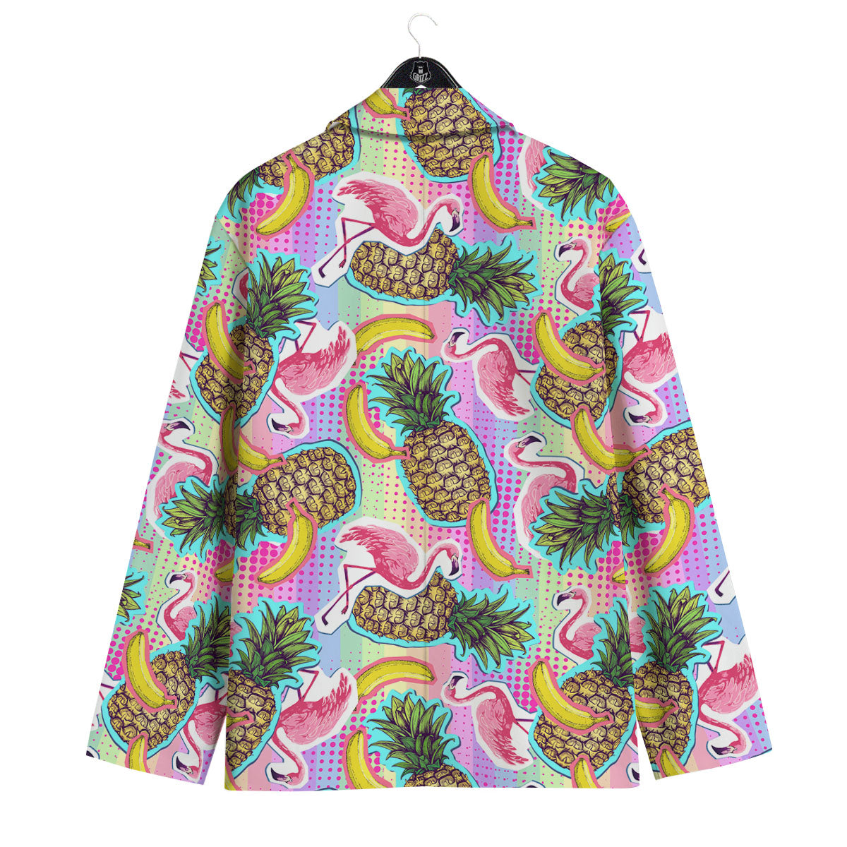Flamingo And Pineapple Rainbow Print Pattern Men's Sport Coat-grizzshop