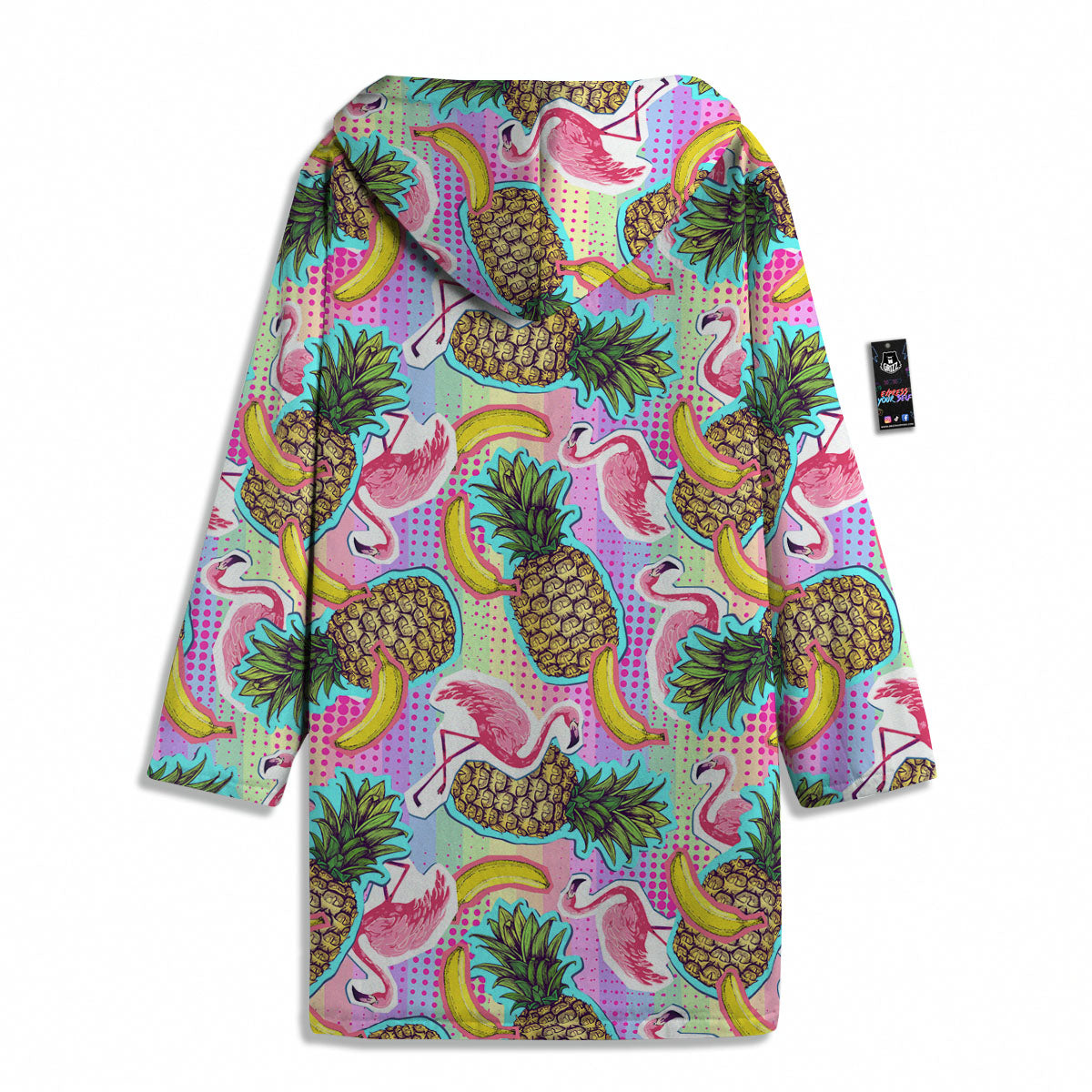 Flamingo And Pineapple Rainbow Print Pattern Men's Windbreaker Jacket-grizzshop