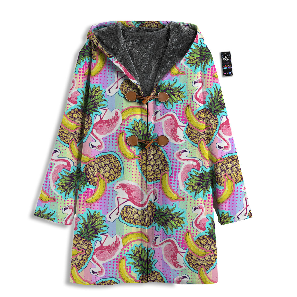 Flamingo And Pineapple Rainbow Print Pattern Men's Windbreaker Jacket-grizzshop