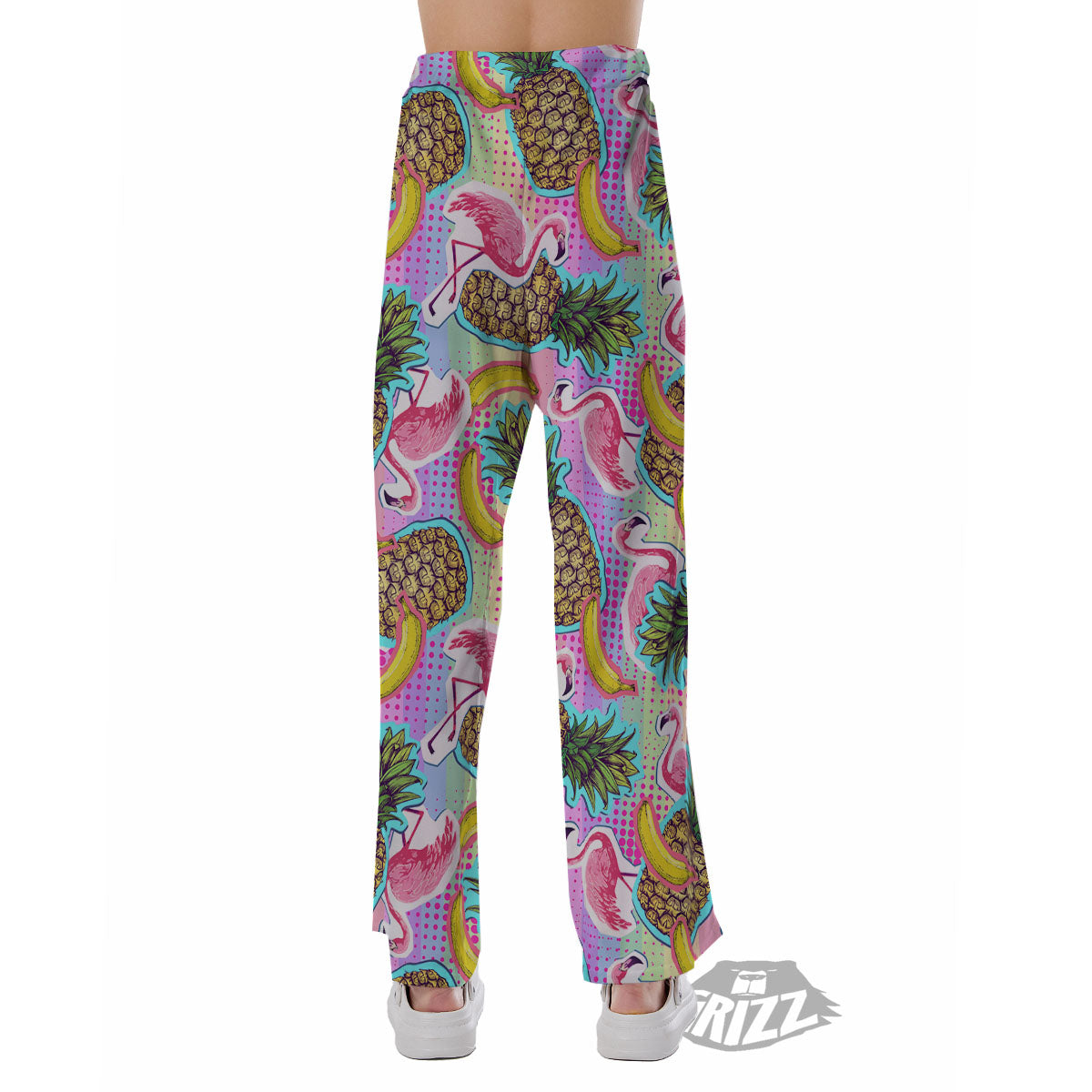 Flamingo And Pineapple Rainbow Print Pattern Pajama Pants-grizzshop