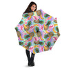 Flamingo And Pineapple Rainbow Print Pattern Umbrella-grizzshop