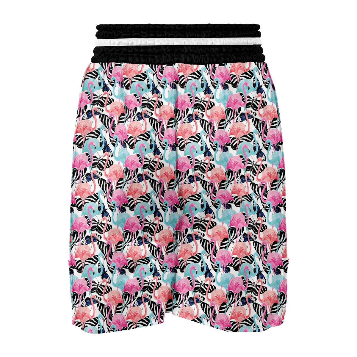 Flamingo Butterfly Hawaiian Tropical Pattern Print Boxing Shorts-grizzshop
