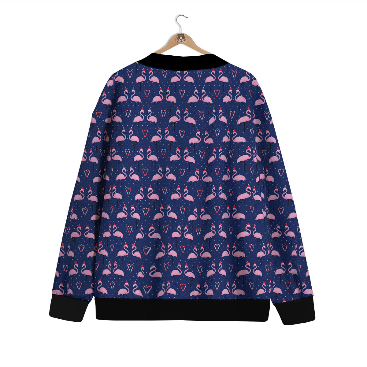 Flamingo Christmas Snowy Print Pattern Cardigan-grizzshop