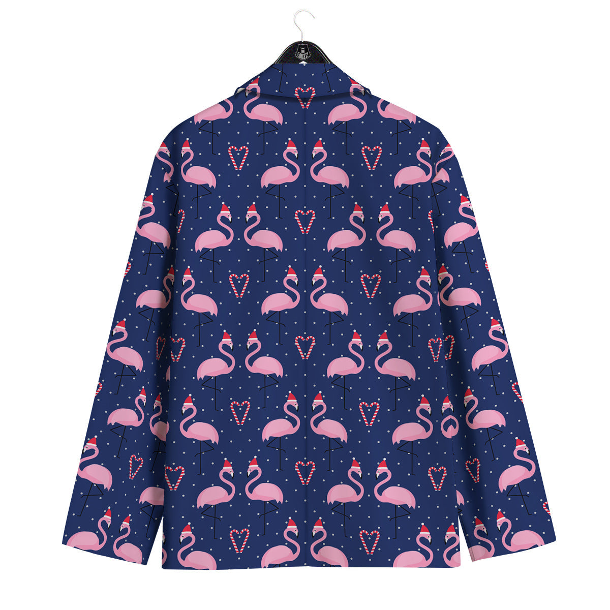 Flamingo Christmas Snowy Print Pattern Men's Sport Coat-grizzshop