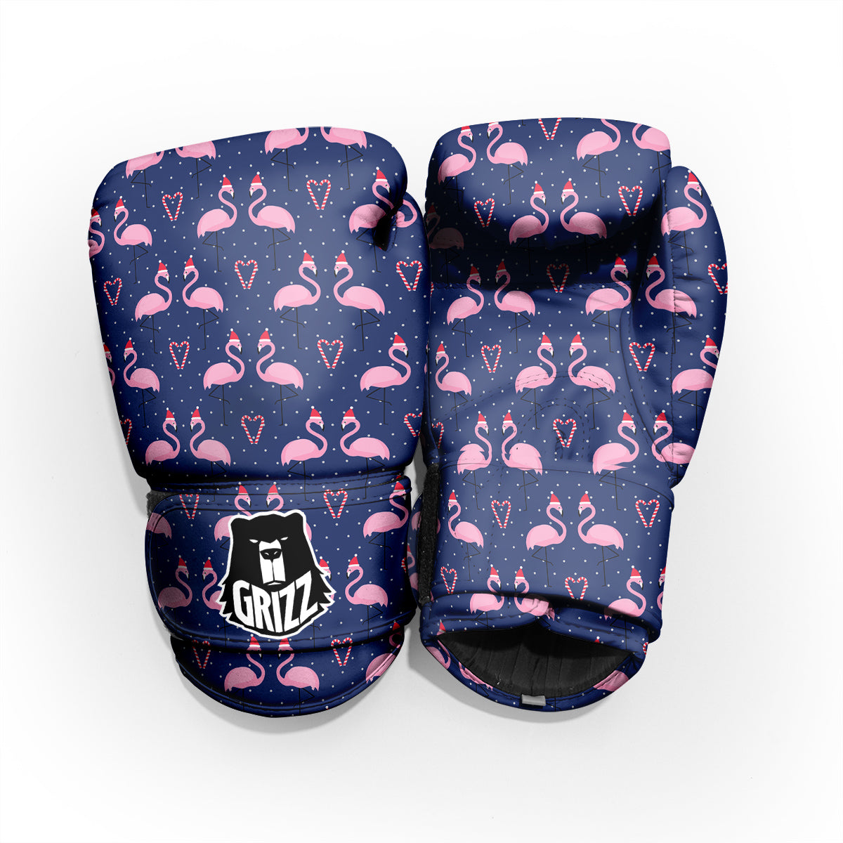 Flamingo Christmas Snowy Print Pattern Pro Boxing Glove