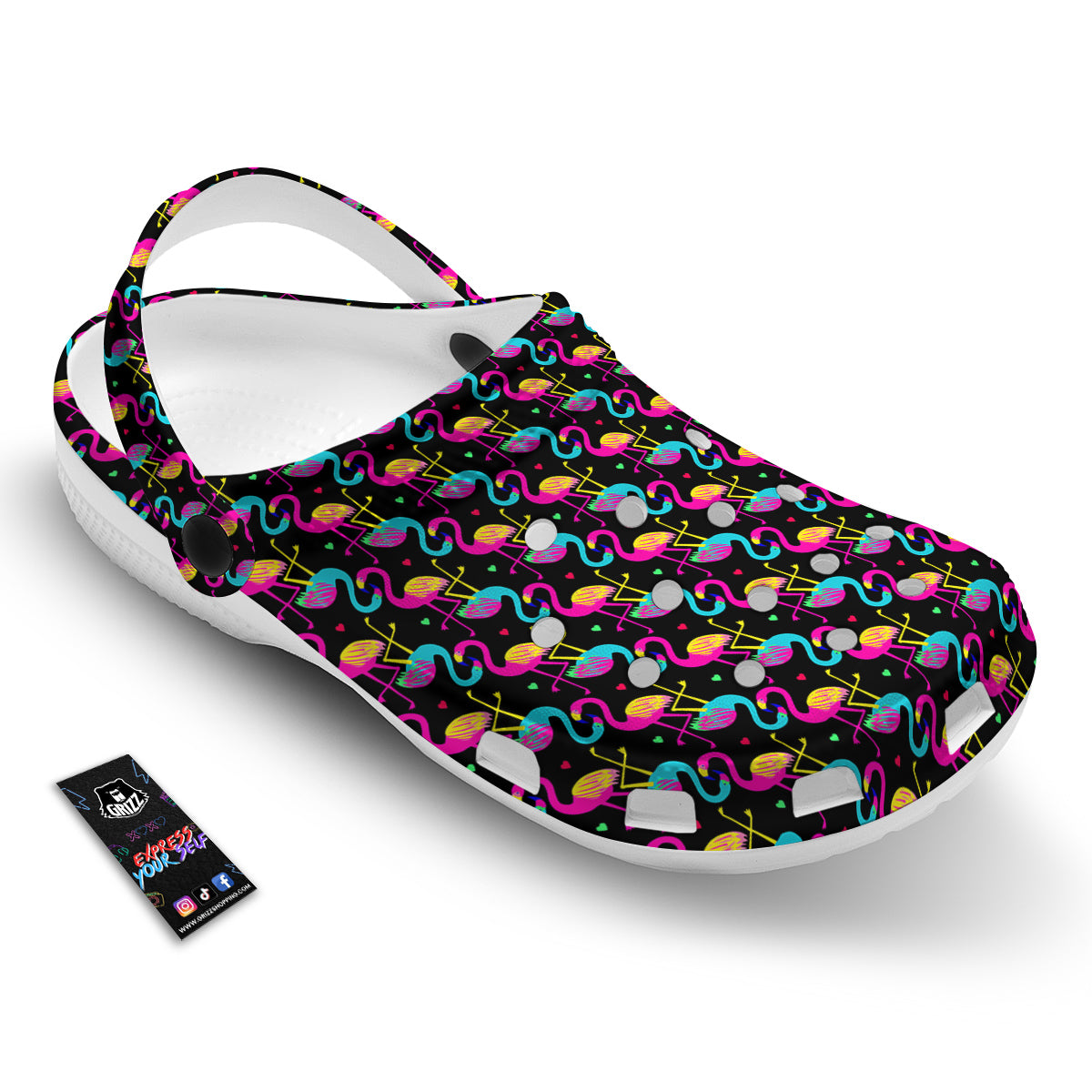 Flamingo Colorful Print Pattern Clog-grizzshop