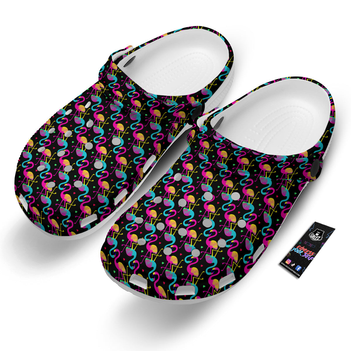 Flamingo Colorful Print Pattern Clog-grizzshop