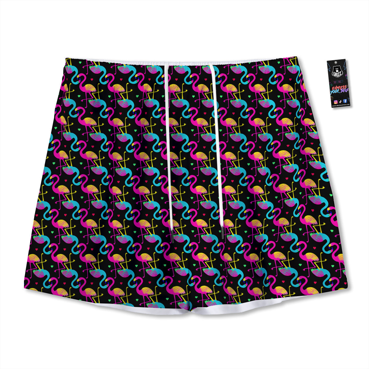 Flower Glitch Daisy Print Mesh Shorts