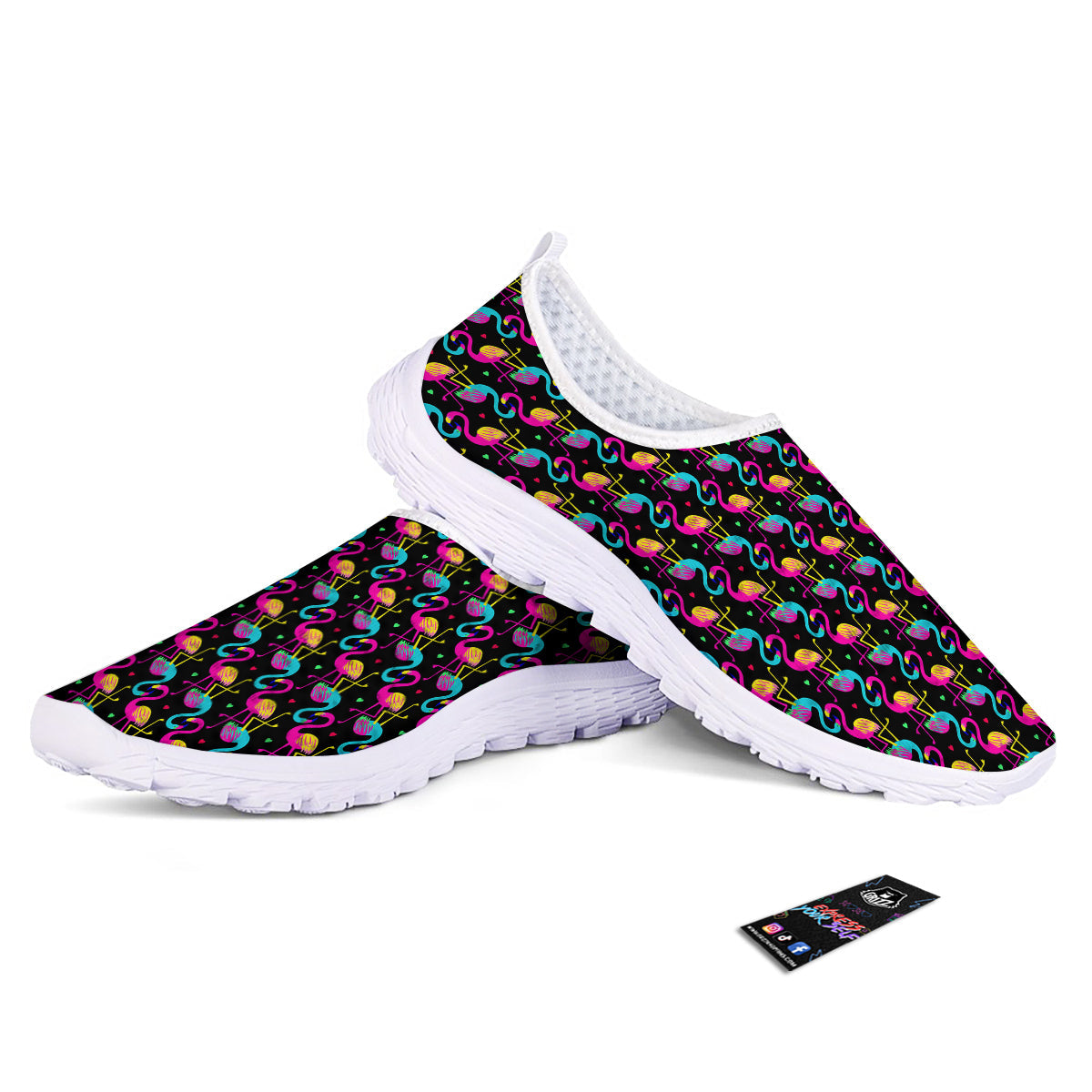 Flamingo Colorful Print Pattern Nurse Shoes-grizzshop