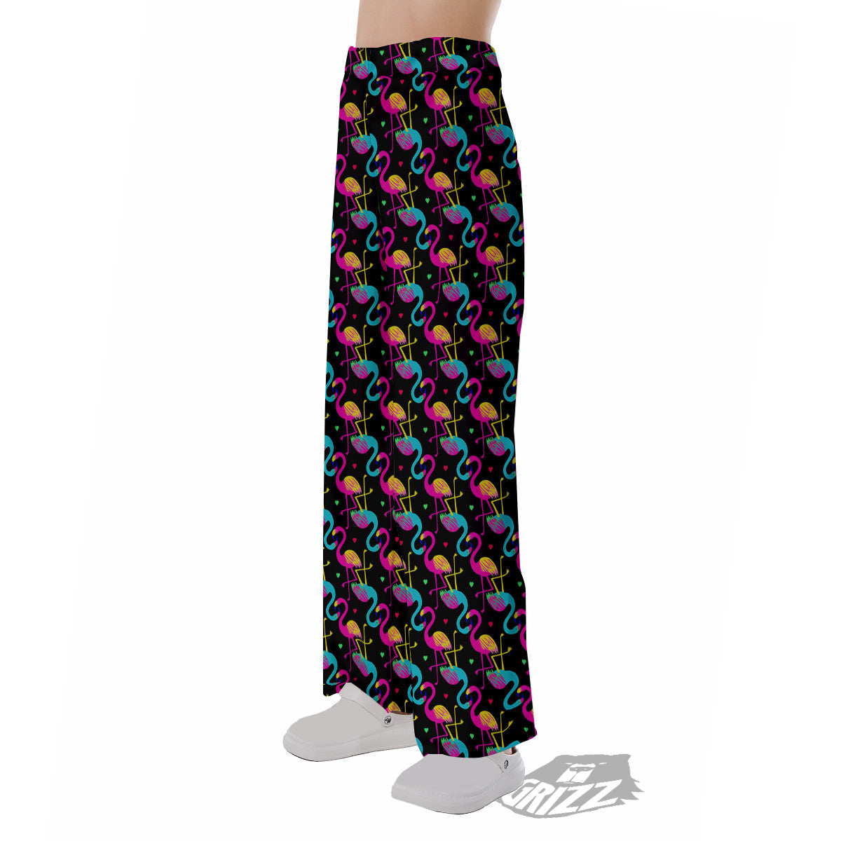Flamingo Colorful Print Pattern Pajama Pants-grizzshop