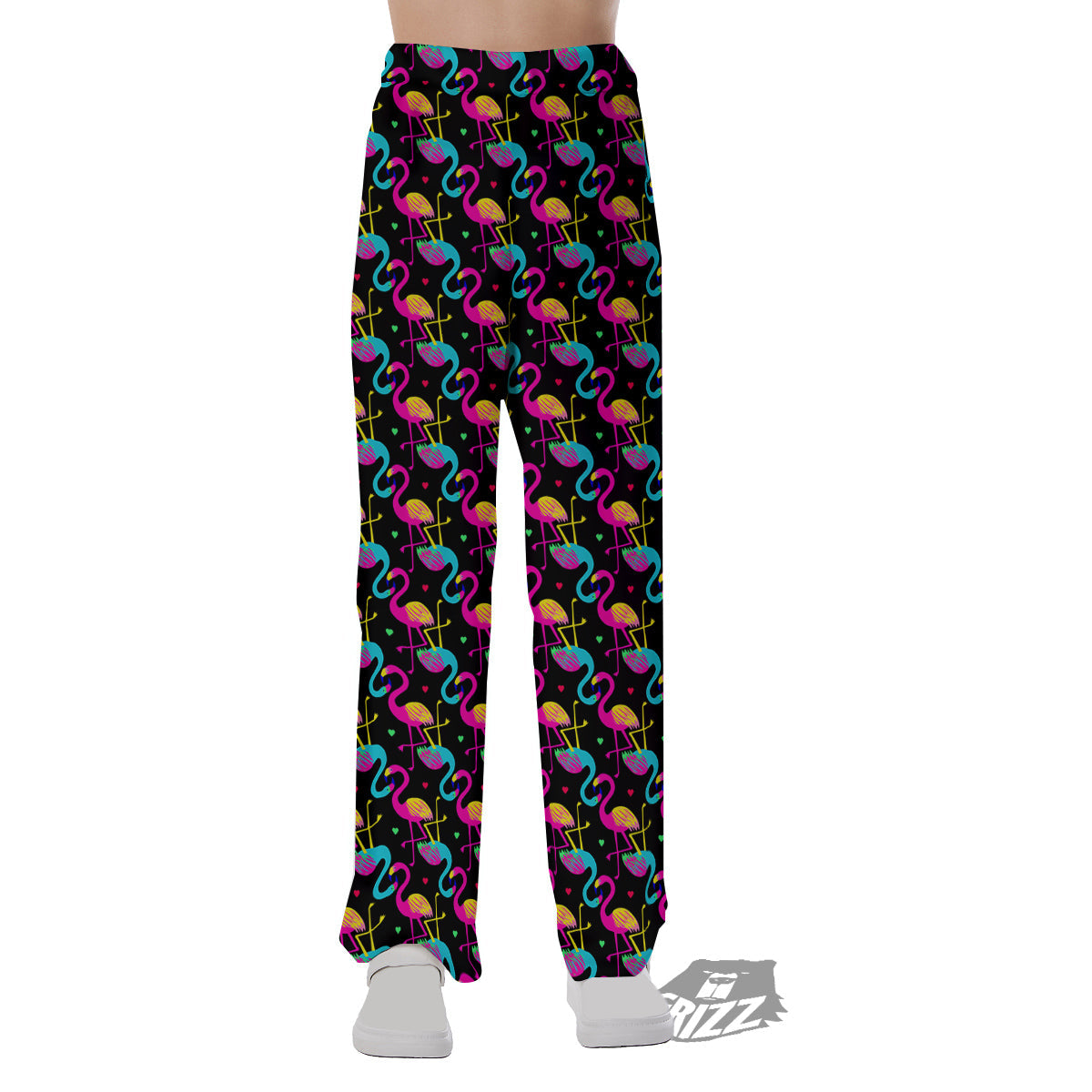 Flamingo Colorful Print Pattern Pajama Pants-grizzshop