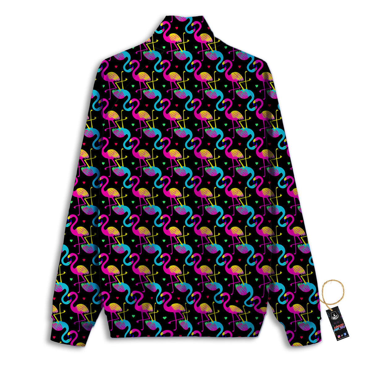 Flamingo Colorful Print Pattern Track Jacket-grizzshop