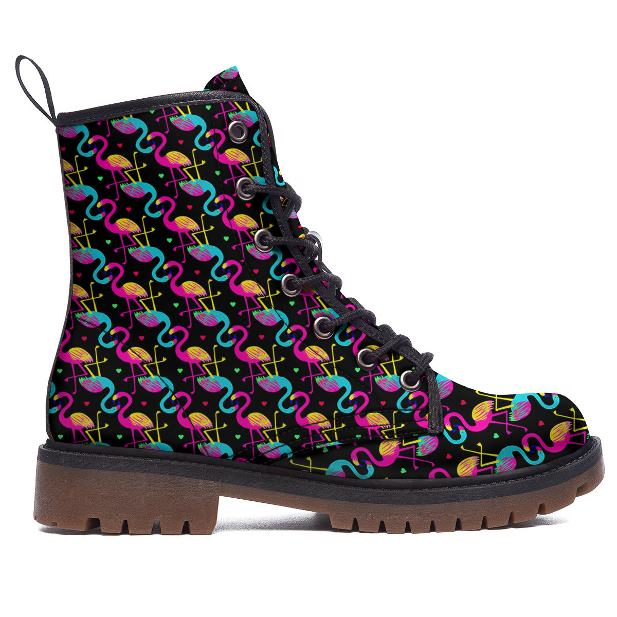 Flamingo Colorful Print Pattern Work Boots-grizzshop