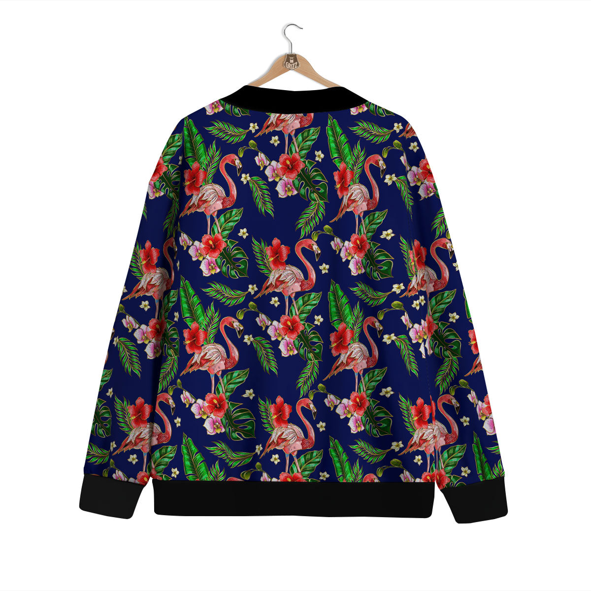 Flamingo Floral Tropical Print Pattern Cardigan-grizzshop