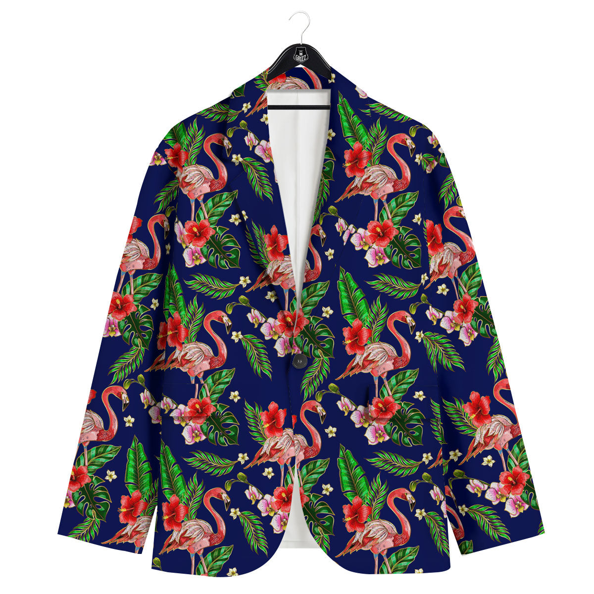 Flamingo Floral Tropical Print Pattern Men's Sport Coat-grizzshop