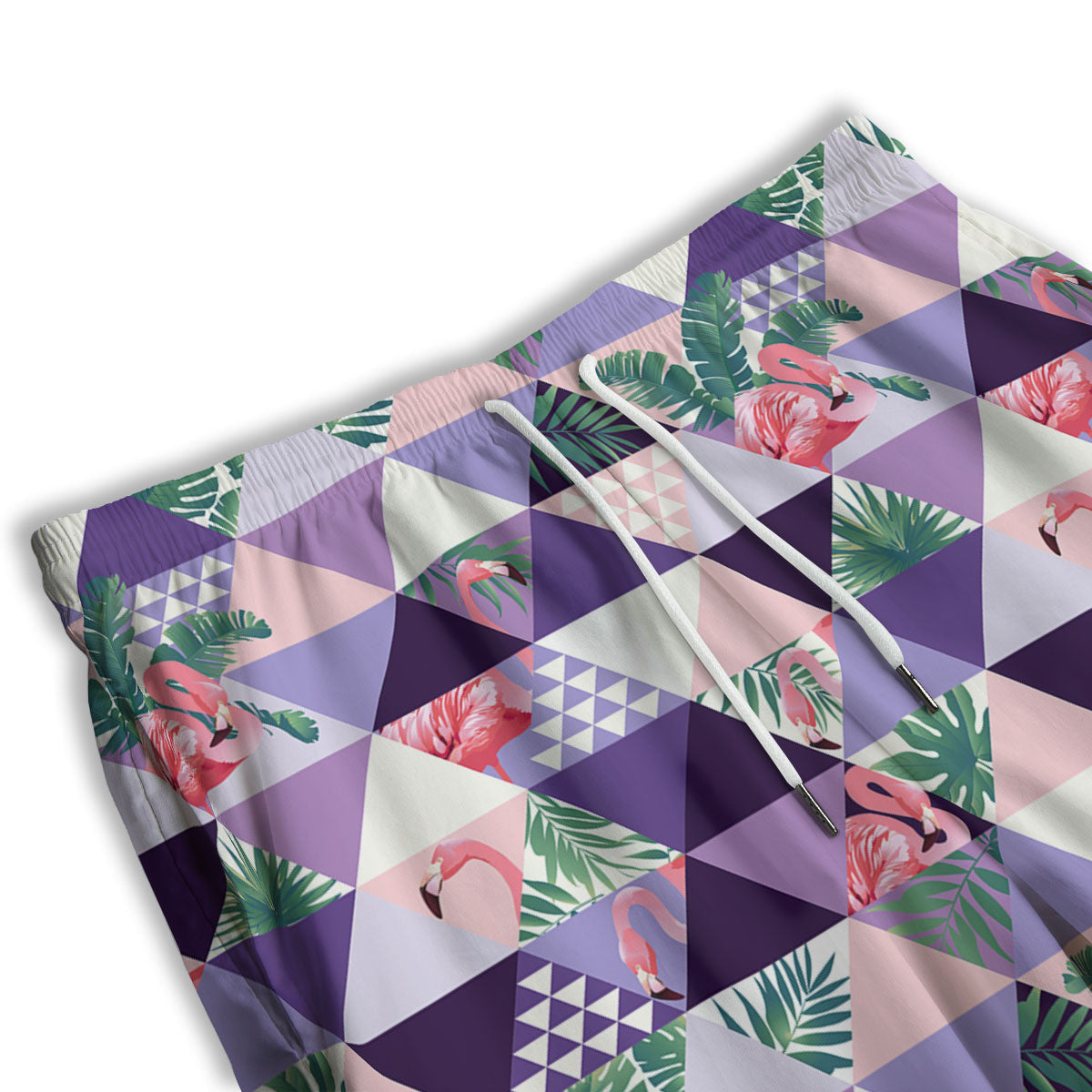 Flamingo Geometric Purple Print Pattern Men's Athletic Shorts