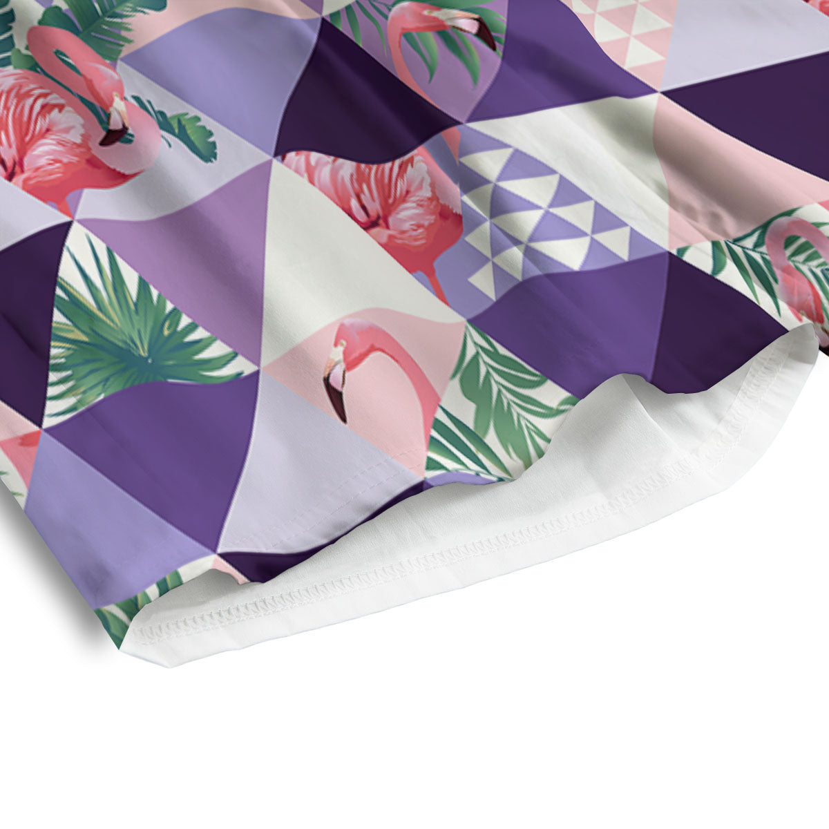 Flamingo Geometric Purple Print Pattern Men's Athletic Shorts