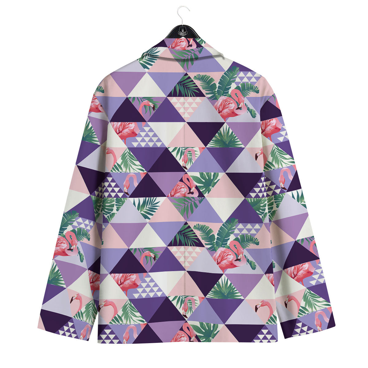 Flamingo Geometric Purple Print Pattern Men's Sport Coat-grizzshop