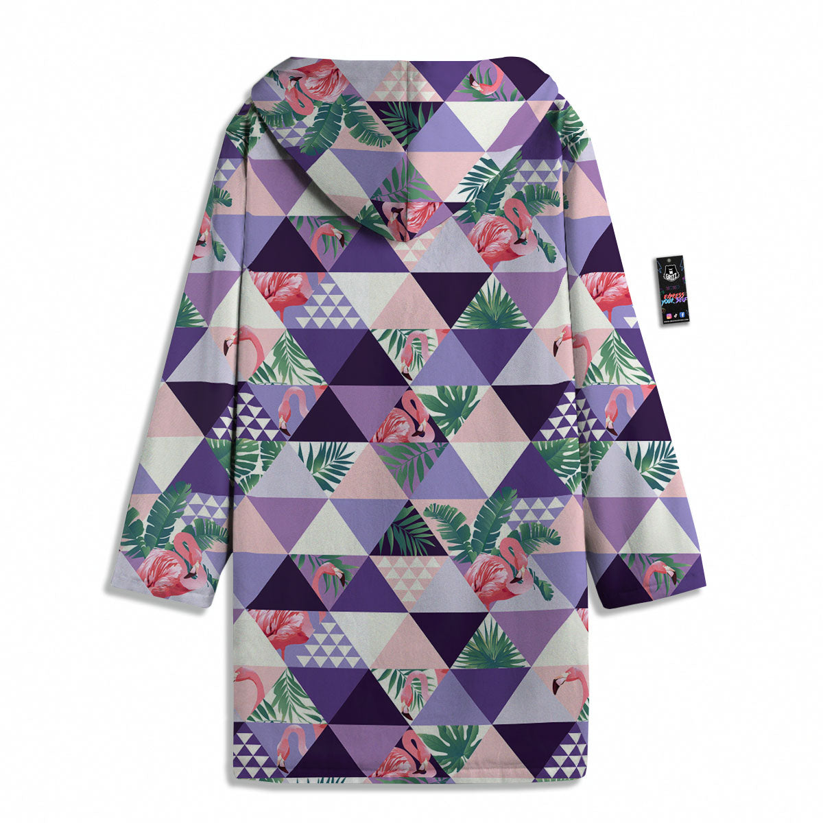 Flamingo Geometric Purple Print Pattern Men's Windbreaker Jacket-grizzshop