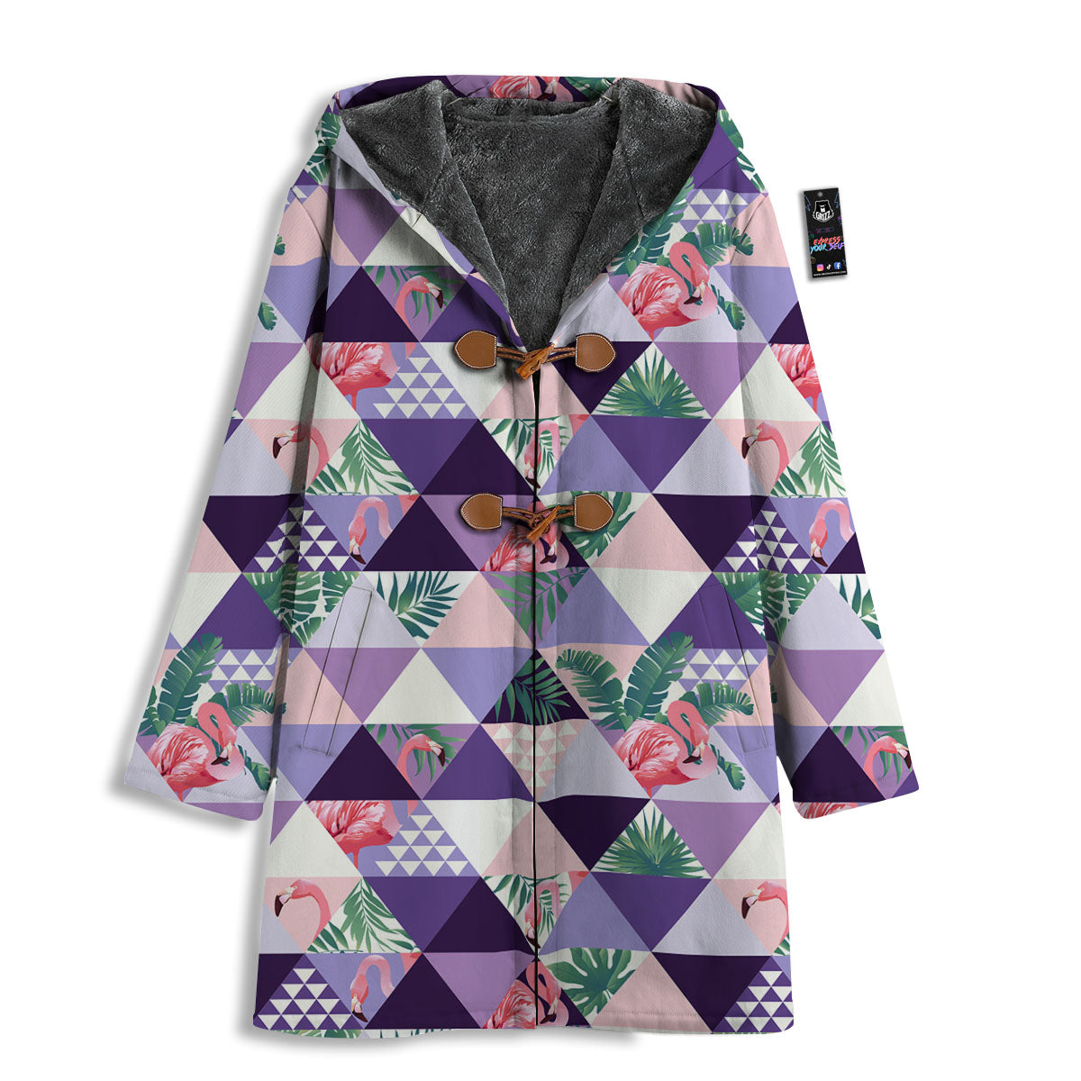 Flamingo Geometric Purple Print Pattern Men's Windbreaker Jacket-grizzshop