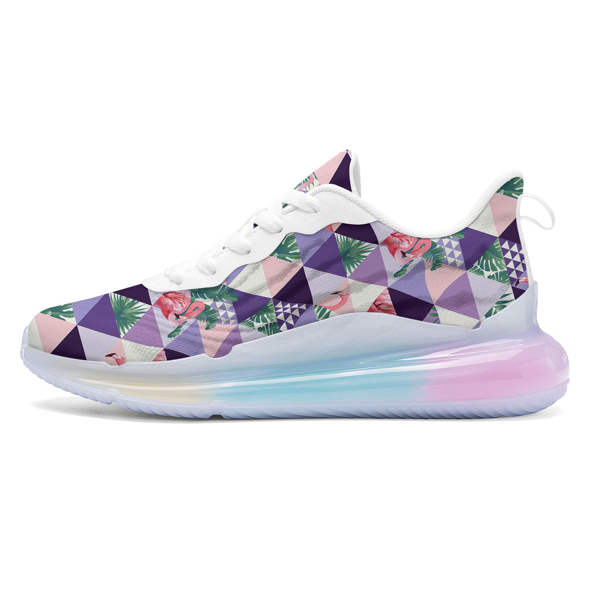 Flamingo Geometric Purple Print Pattern Running Sneakers-grizzshop