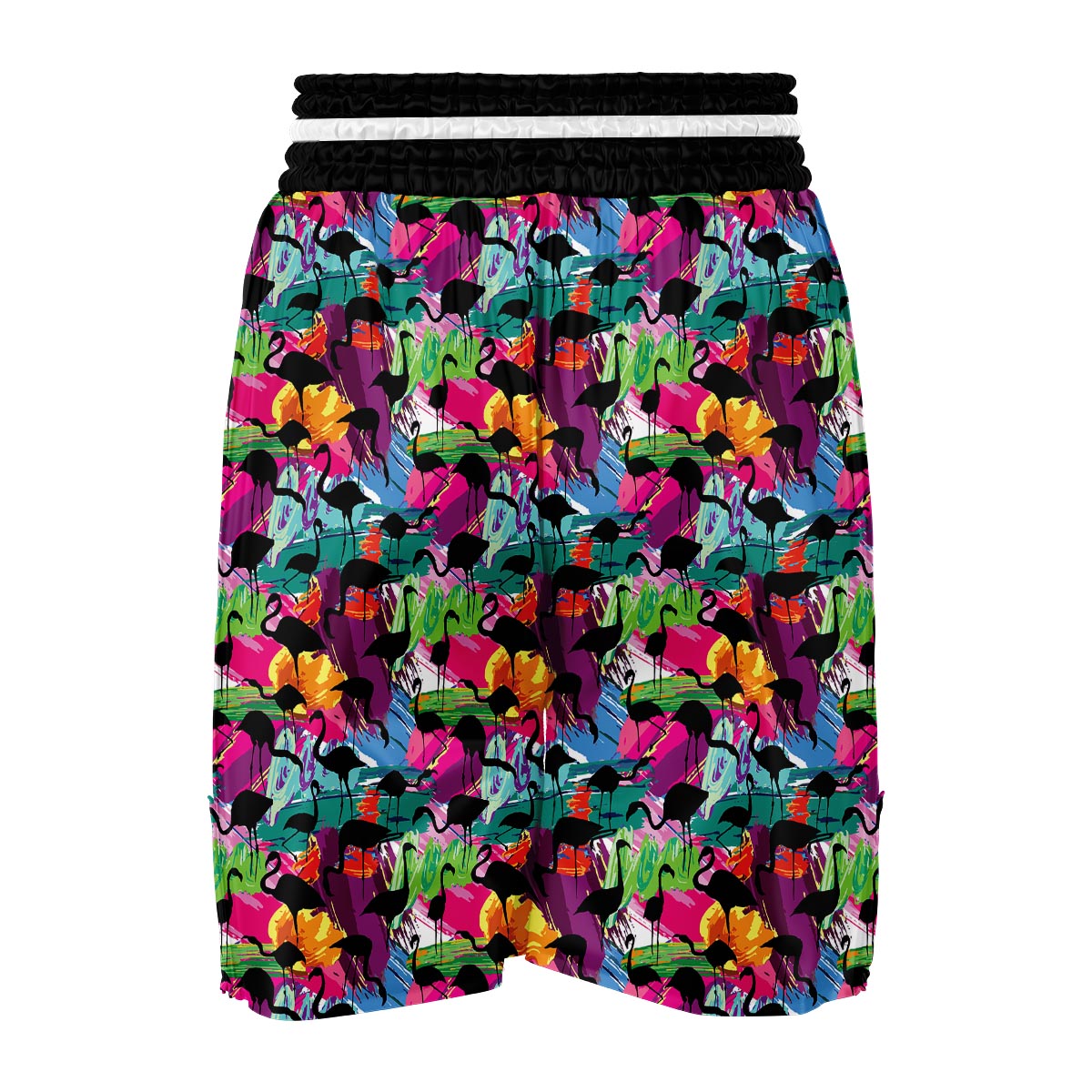 Flamingo Hawaiian Tropical Colorful Pattern Print Boxing Shorts-grizzshop