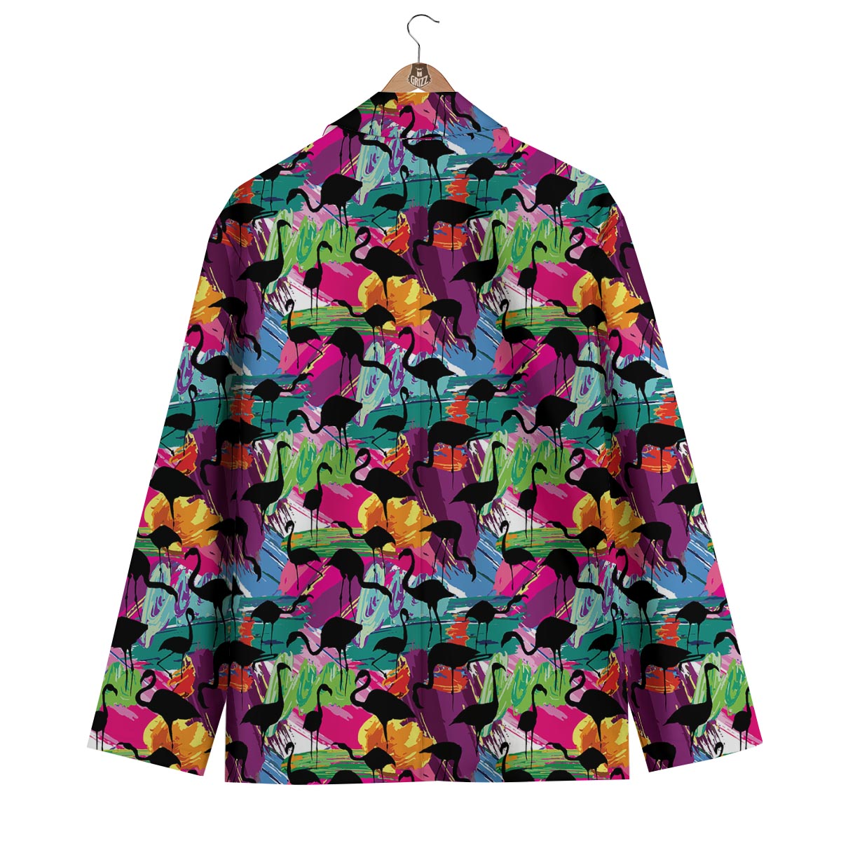 Flamingo Hawaiian Tropical Colorful Pattern Print Men's Blazer-grizzshop
